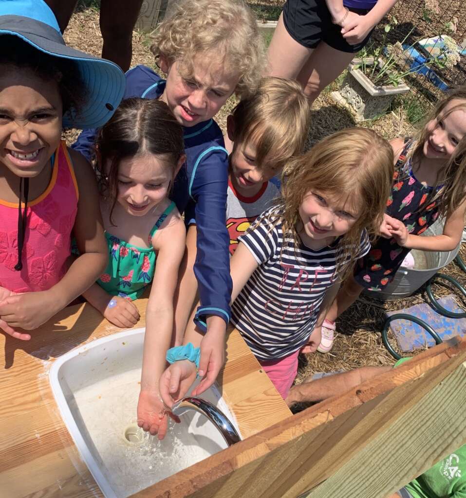 Campers at our new Mud Kitchen